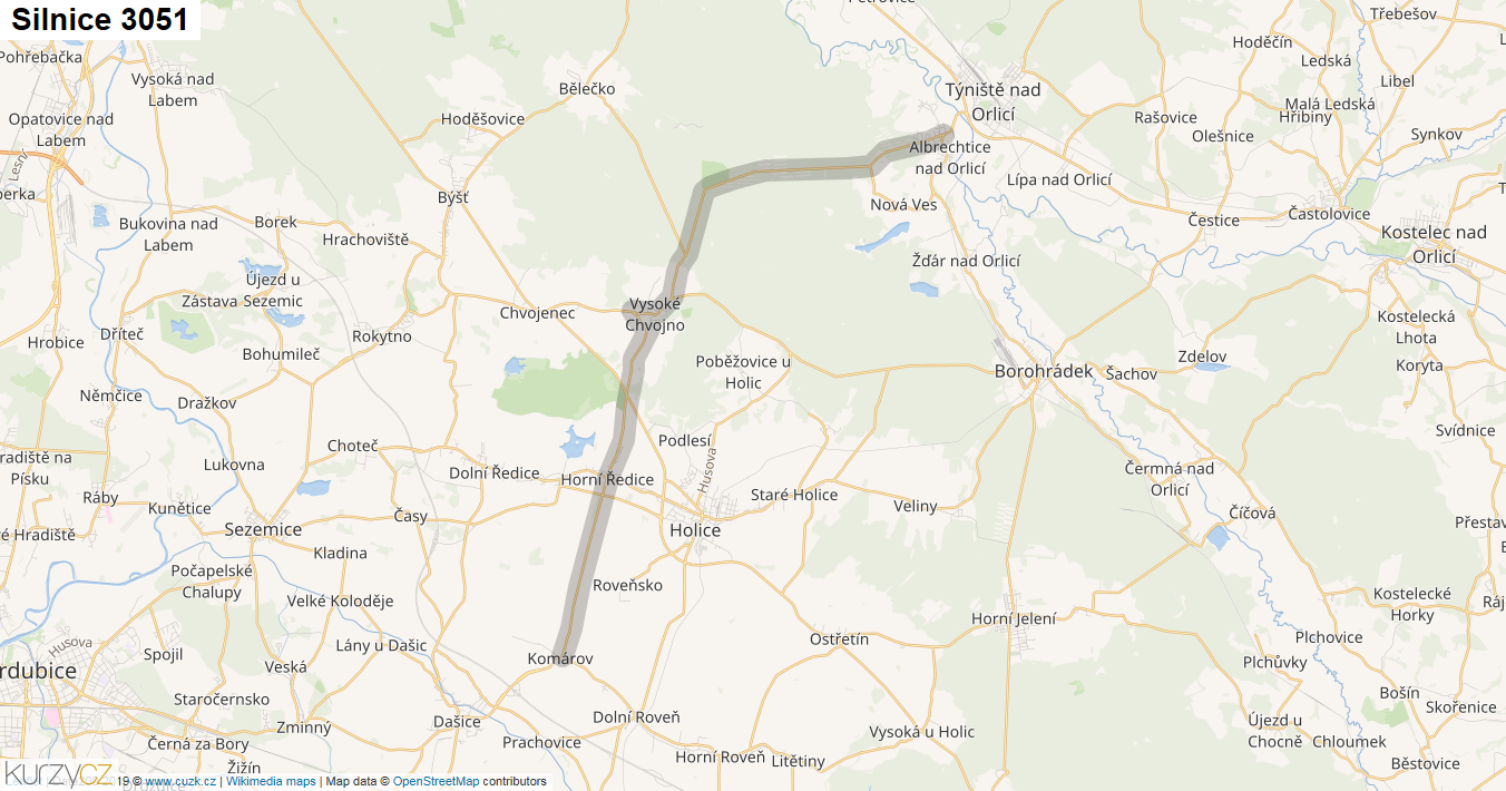 Silnice 3051 - mapa Silnice 3051