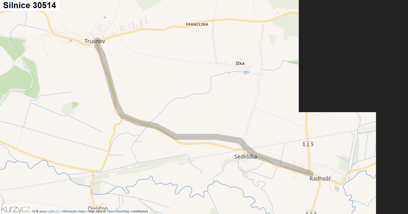 Silnice 30514 - mapa Silnice 30514