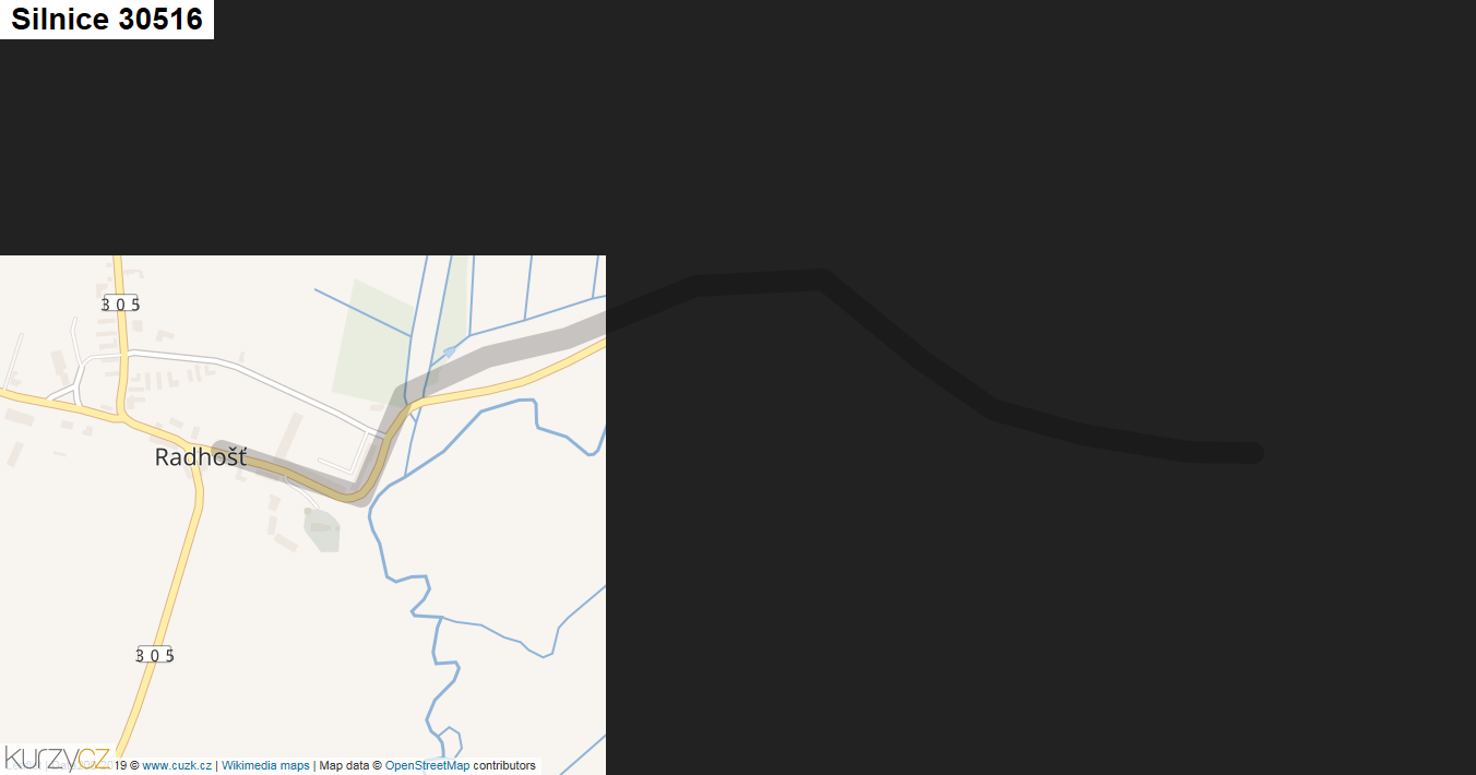 Silnice 30516 - mapa Silnice 30516