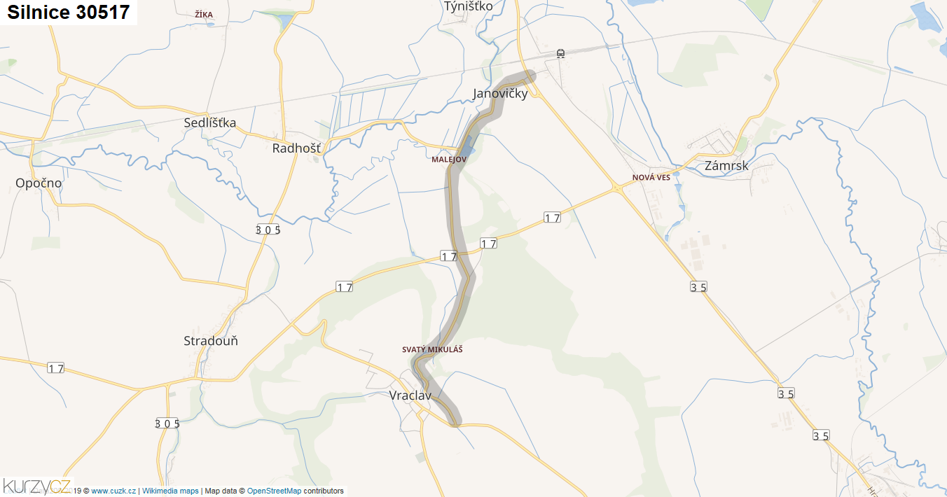 Silnice 30517 - mapa Silnice 30517