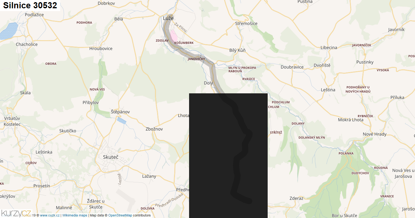 Silnice 30532 - mapa Silnice 30532