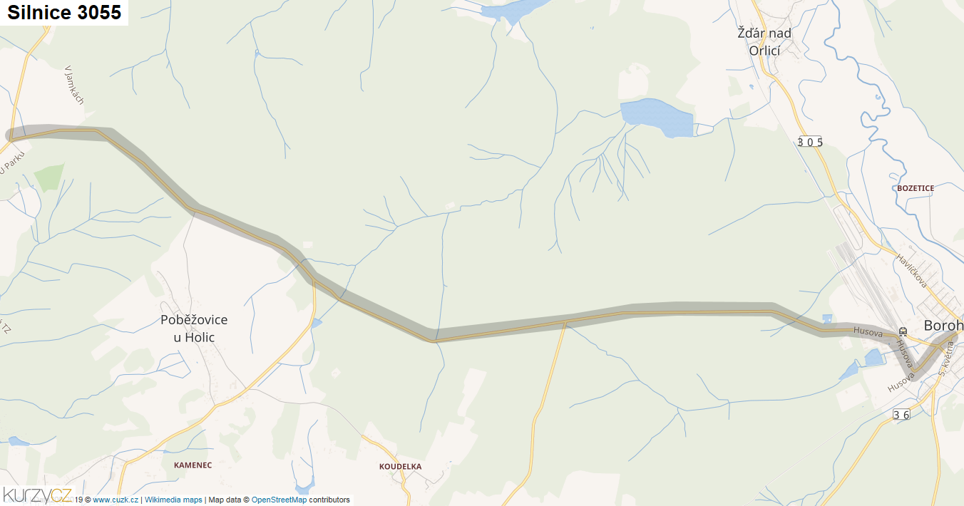 Silnice 3055 - mapa Silnice 3055