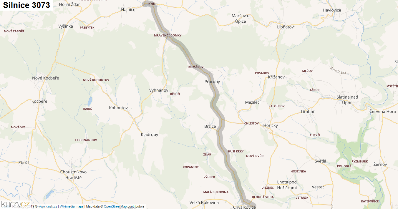 Silnice 3073 - mapa Silnice 3073