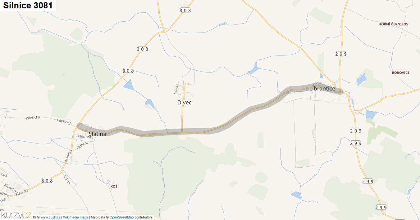 Silnice 3081 - mapa Silnice 3081