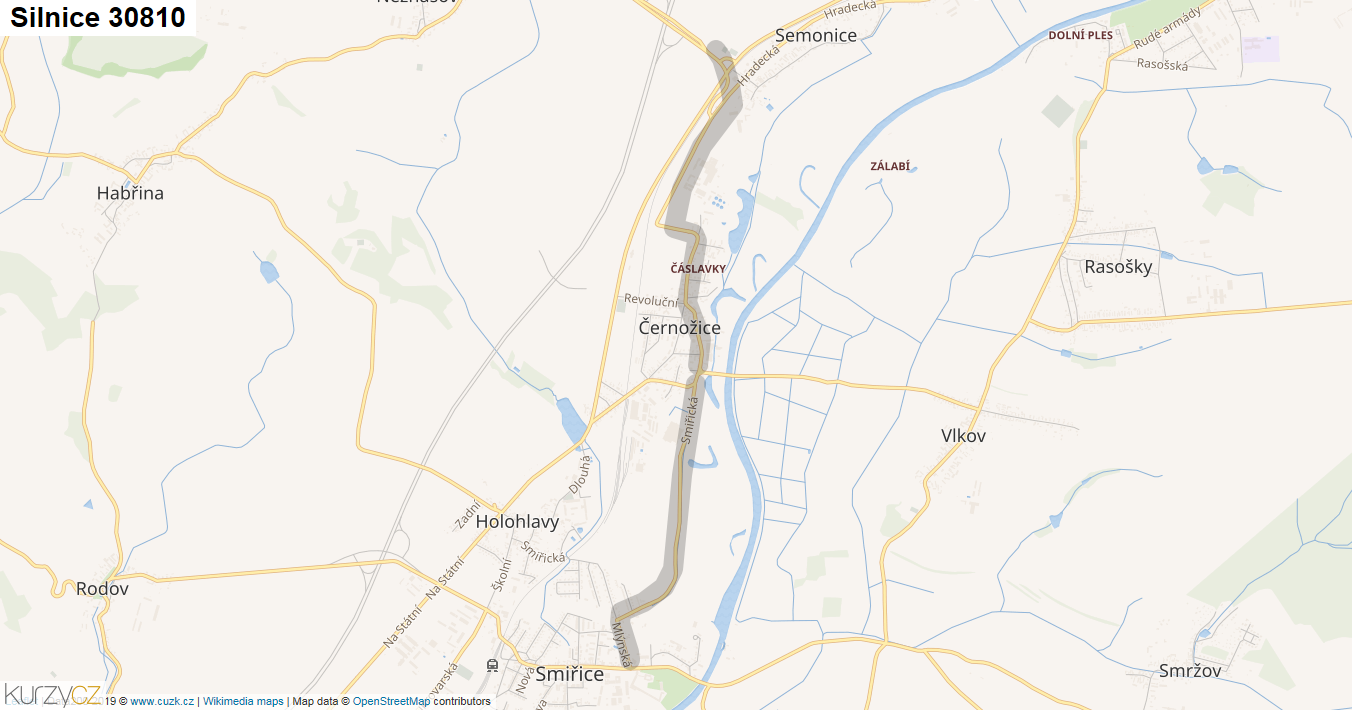 Silnice 30810 - mapa Silnice 30810