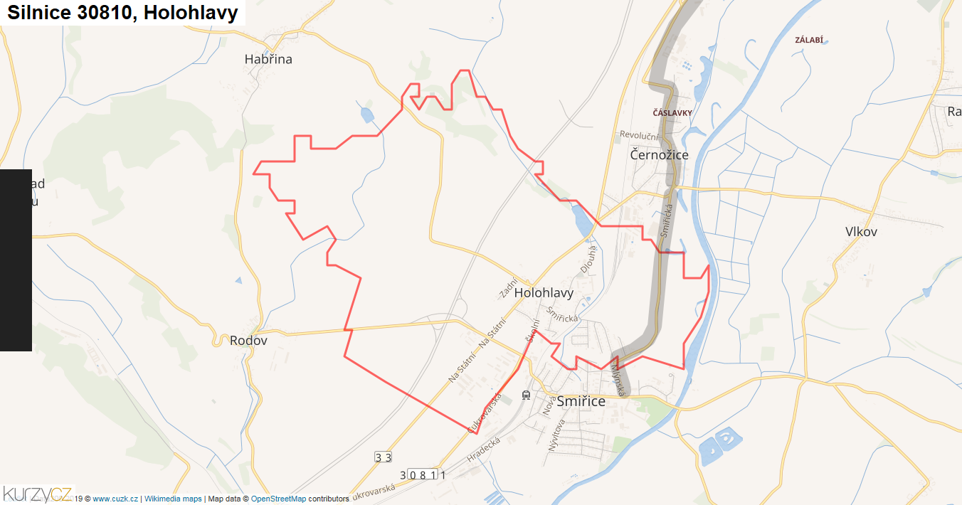 Holohlavy, Silnice 30810 - Mapa