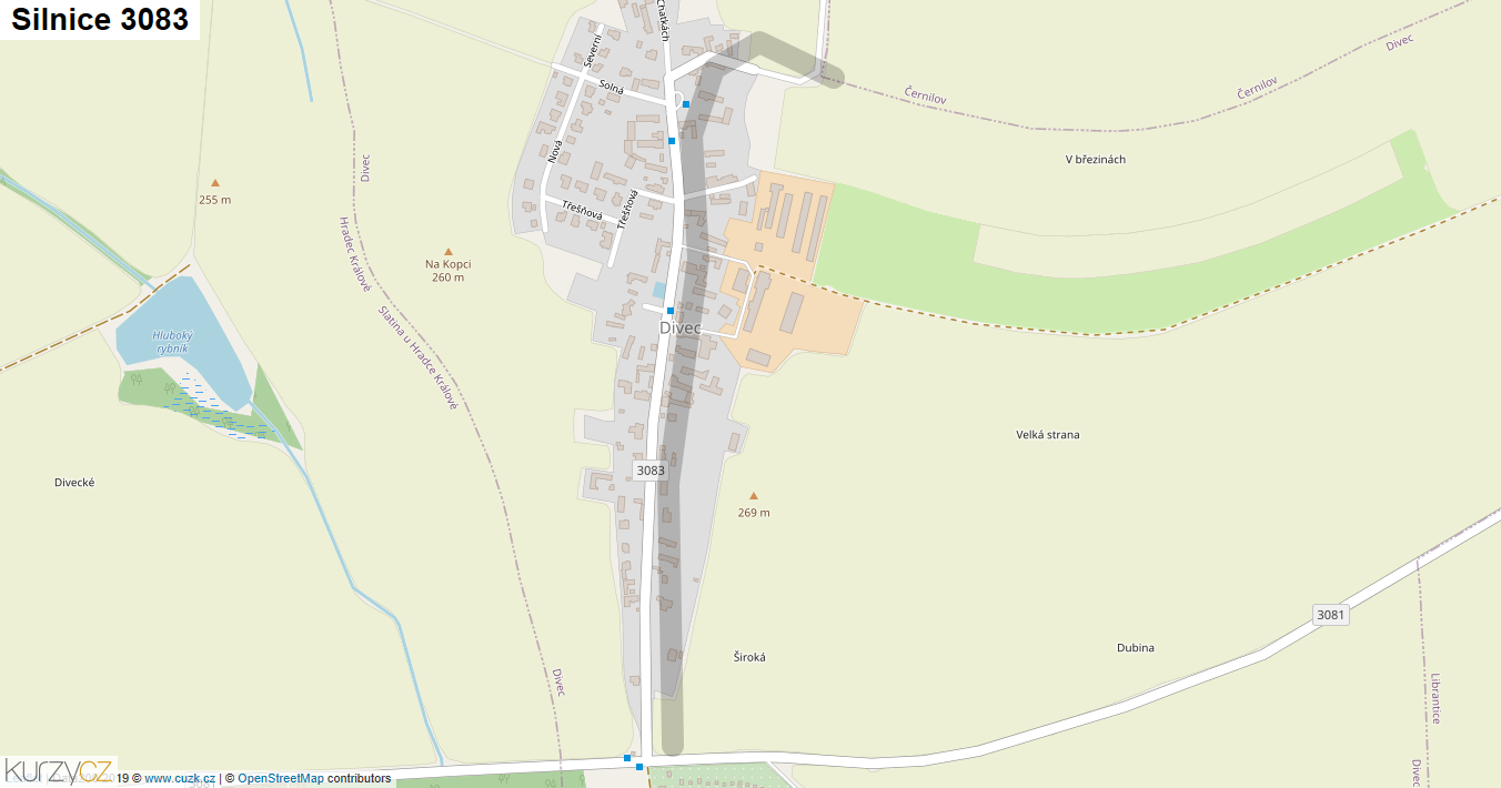 Silnice 3083 - mapa Silnice 3083