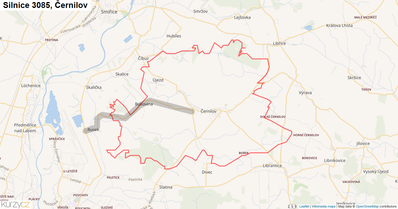 Černilov, Silnice 3085 - Mapa