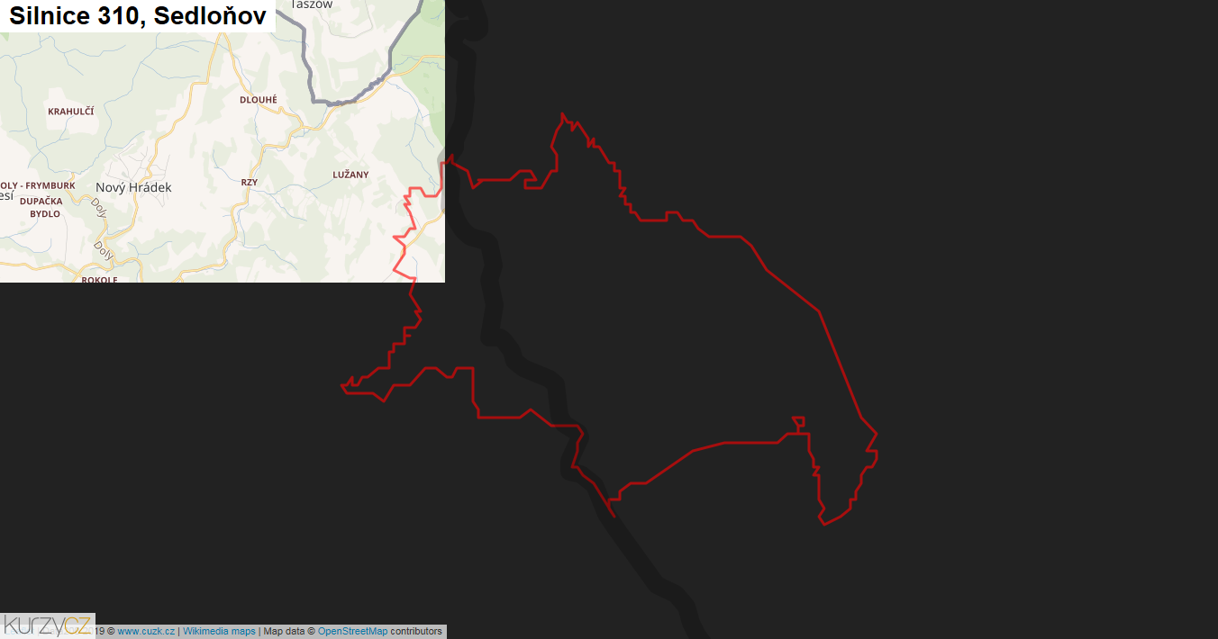 Sedloňov, Silnice 310 - Mapa