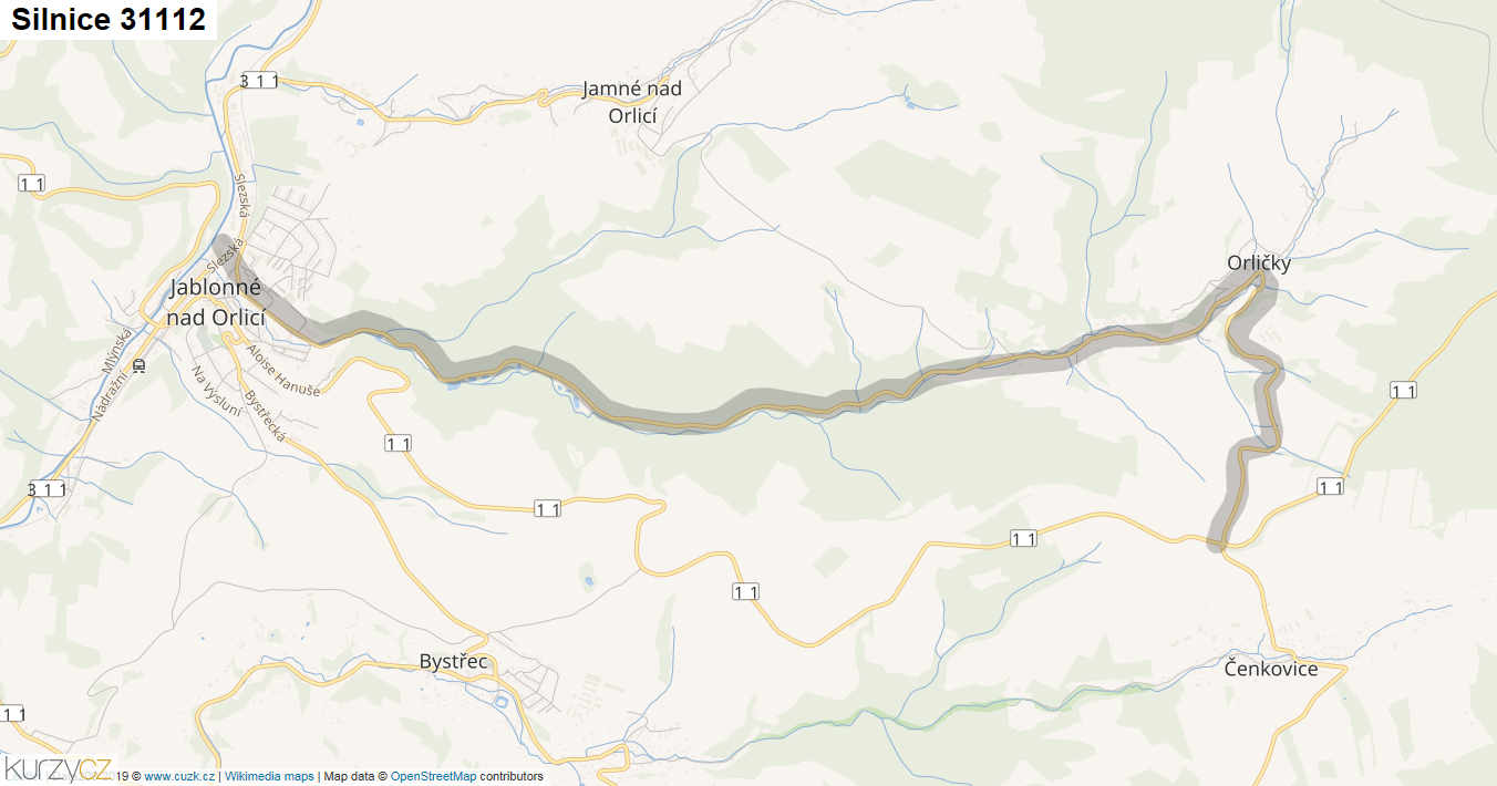Silnice 31112 - mapa Silnice 31112