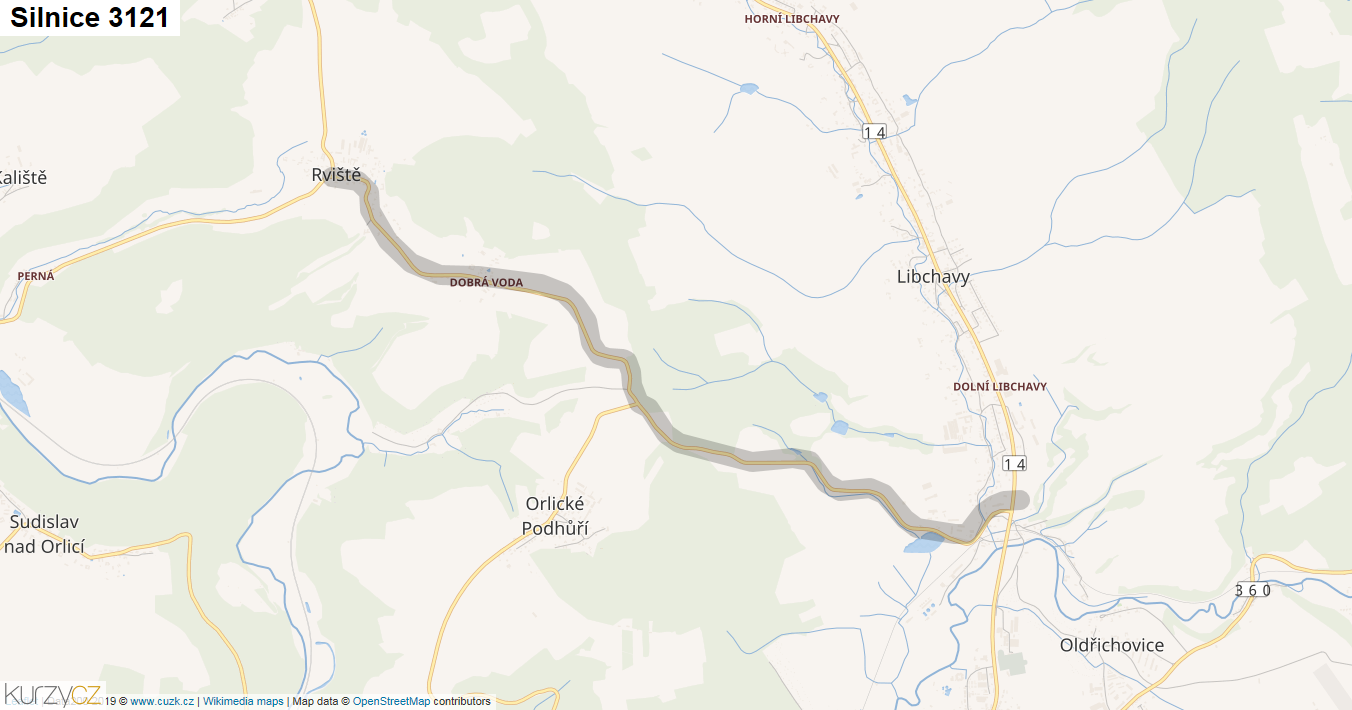 Silnice 3121 - mapa Silnice 3121