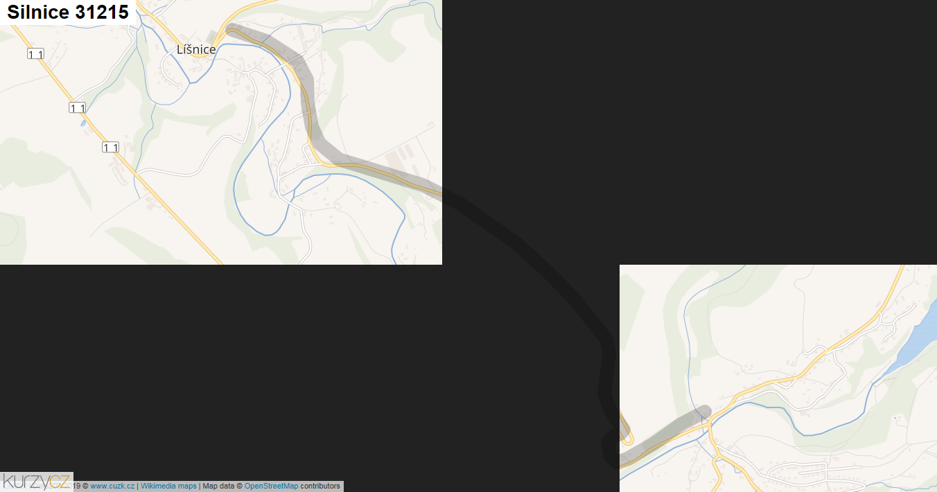 Silnice 31215 - mapa Silnice 31215