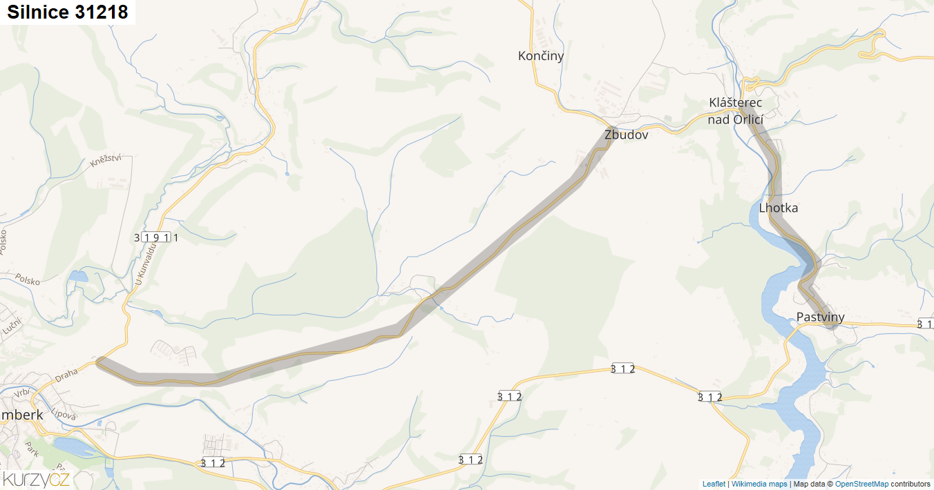 Silnice 31218 - mapa Silnice 31218