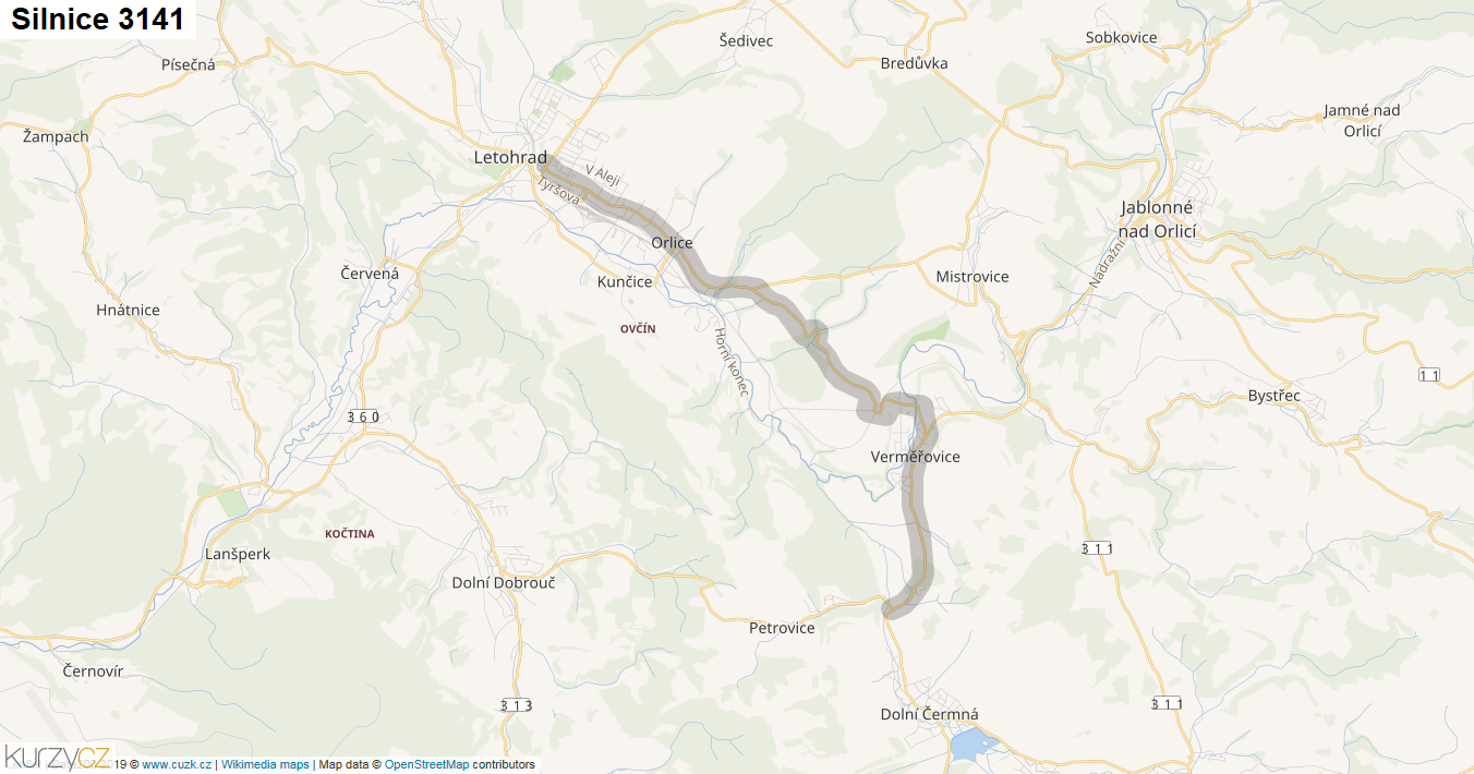 Silnice 3141 - mapa Silnice 3141
