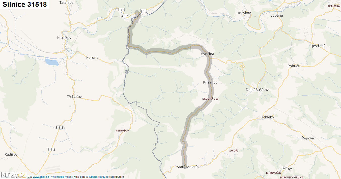 Silnice 31518 - mapa Silnice 31518