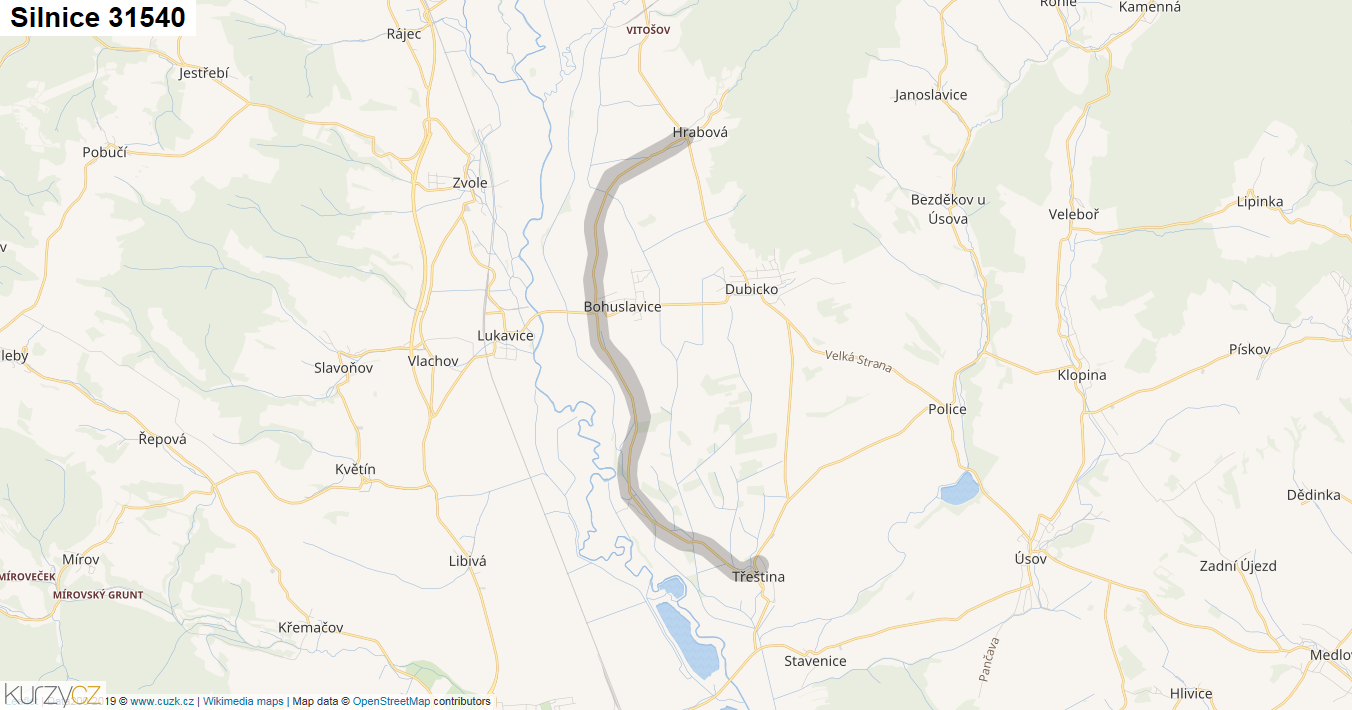Silnice 31540 - mapa Silnice 31540