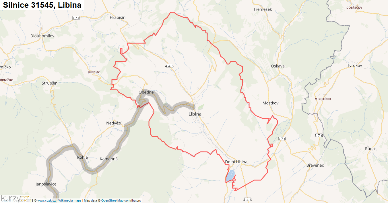 Libina, Silnice 31545 - Mapa
