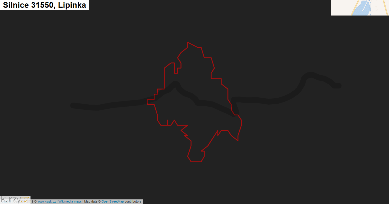 Lipinka, Silnice 31550 - Mapa