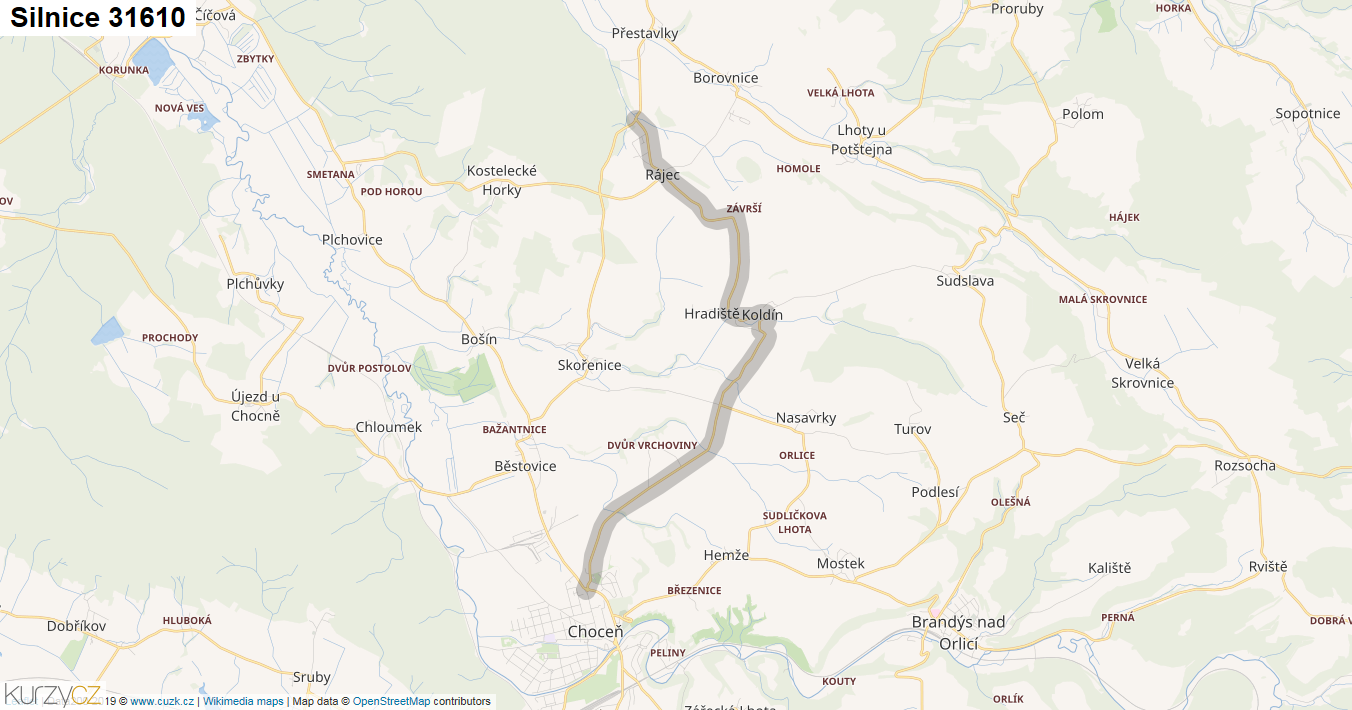 Silnice 31610 - mapa Silnice 31610