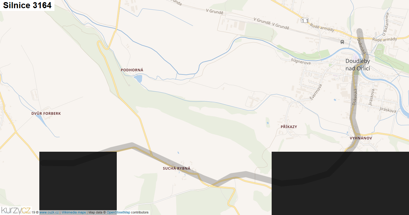 Silnice 3164 - mapa Silnice 3164