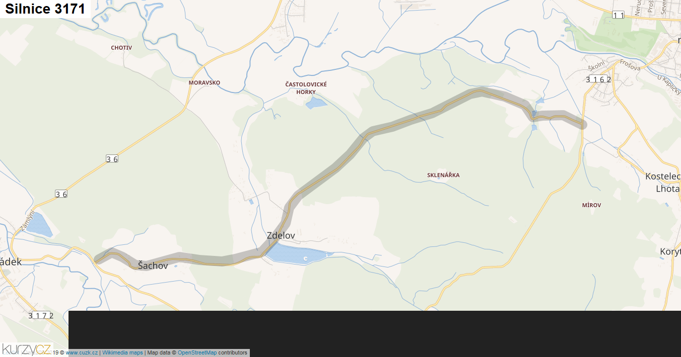 Silnice 3171 - mapa Silnice 3171