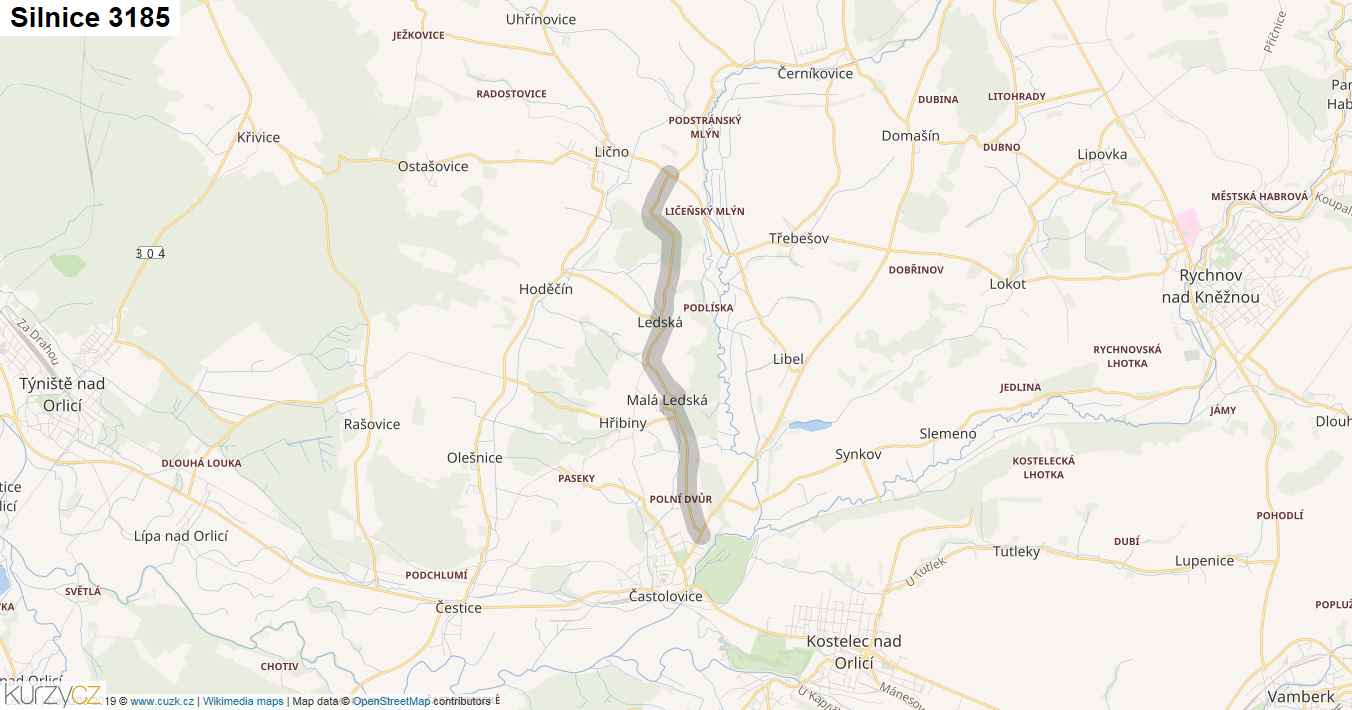 Silnice 3185 - mapa Silnice 3185