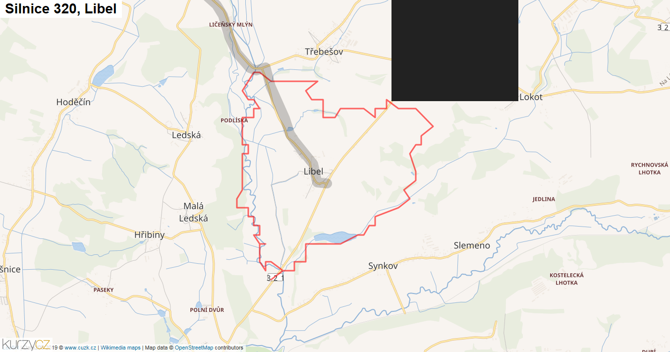 Libel, Silnice 320 - Mapa