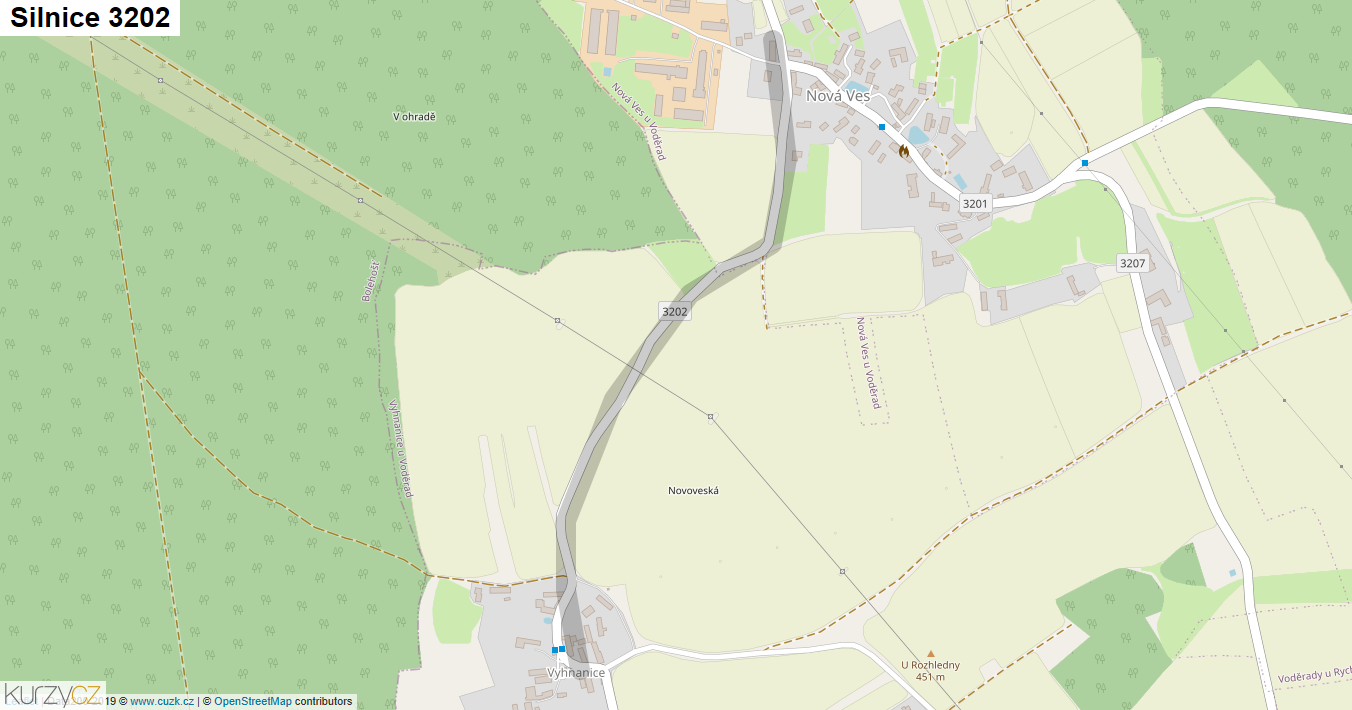 Silnice 3202 - mapa Silnice 3202