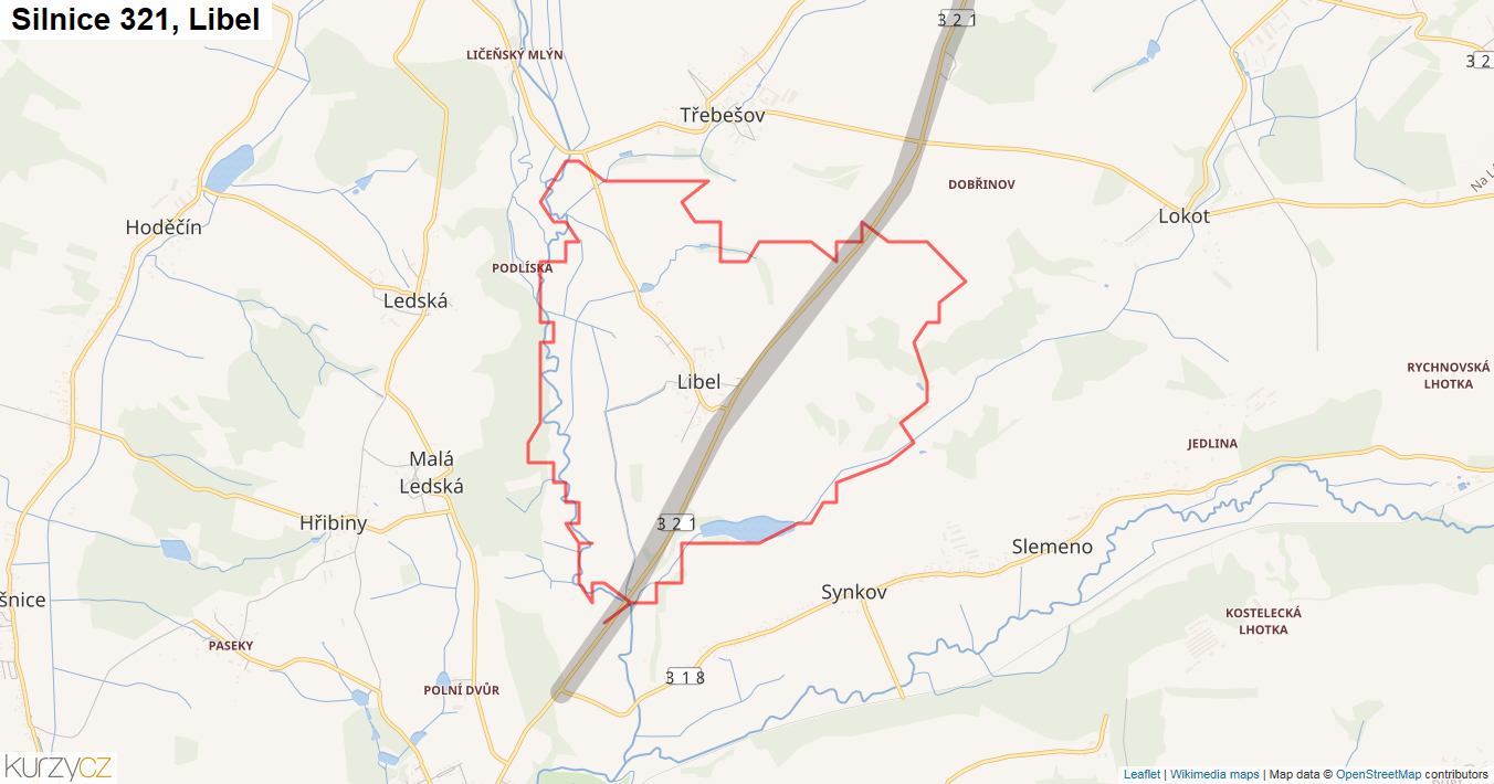 Libel, Silnice 321 - Mapa