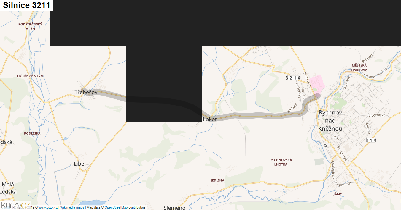 Silnice 3211 - mapa Silnice 3211