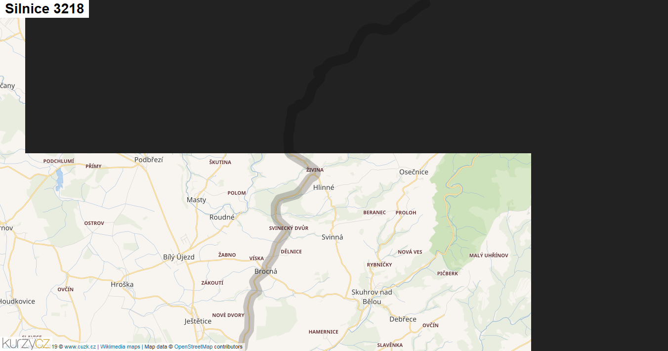 Silnice 3218 - mapa Silnice 3218