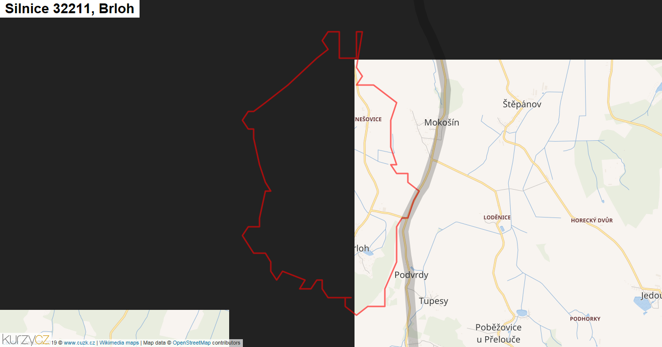 Brloh, Silnice 32211 - Mapa
