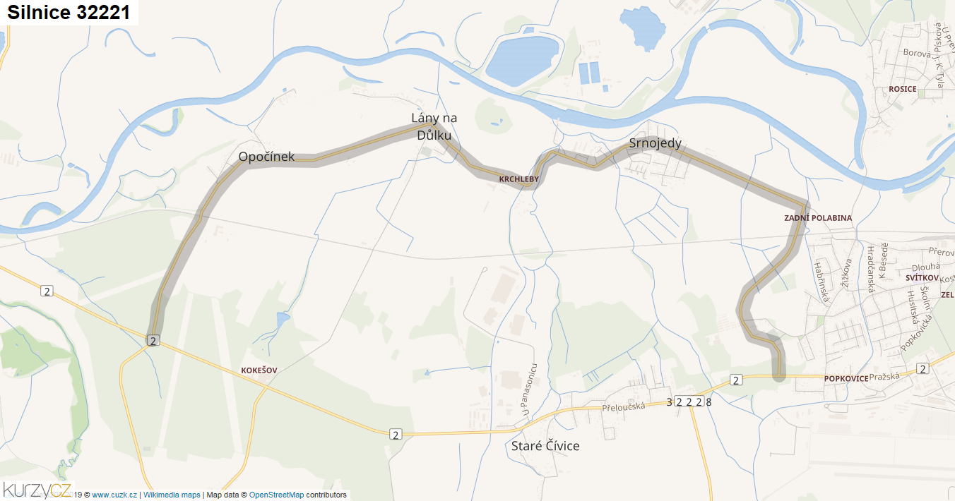 Silnice 32221 - mapa Silnice 32221