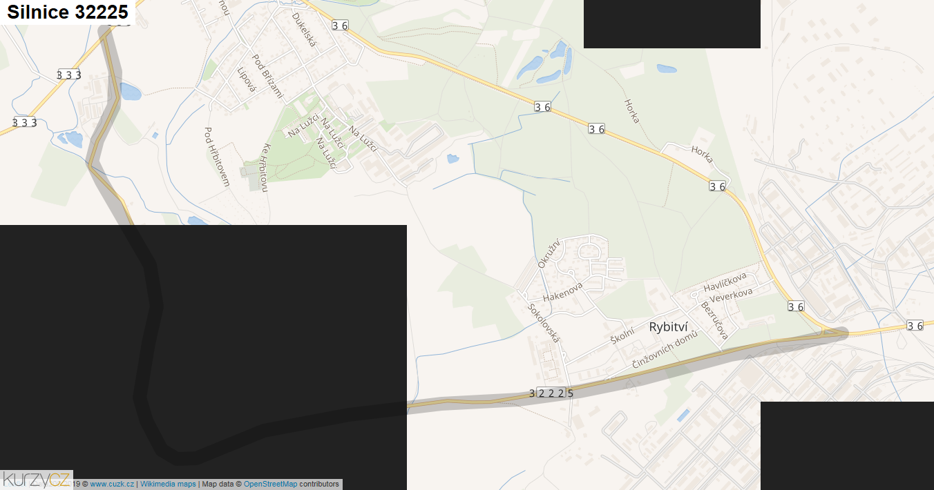 Silnice 32225 - mapa Silnice 32225