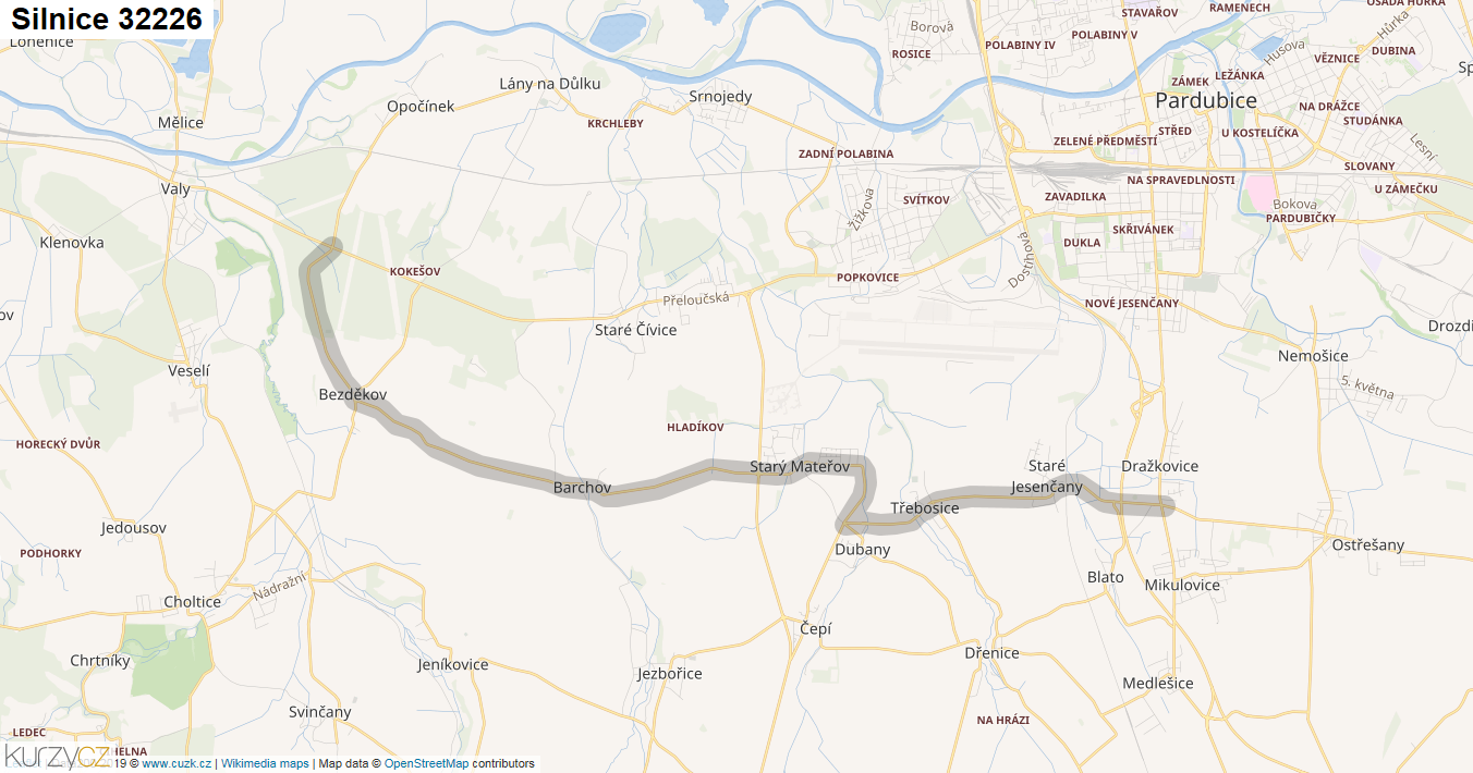 Silnice 32226 - mapa Silnice 32226
