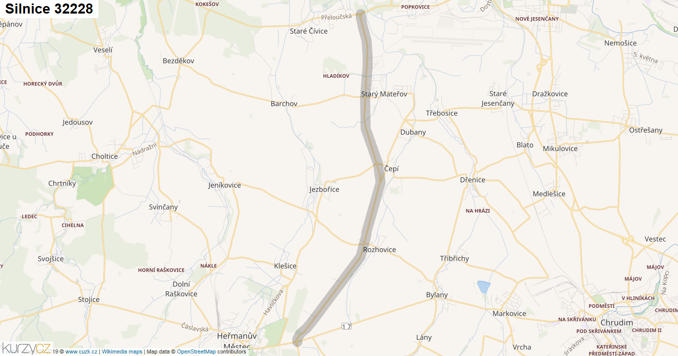 Silnice 32228 - mapa Silnice 32228