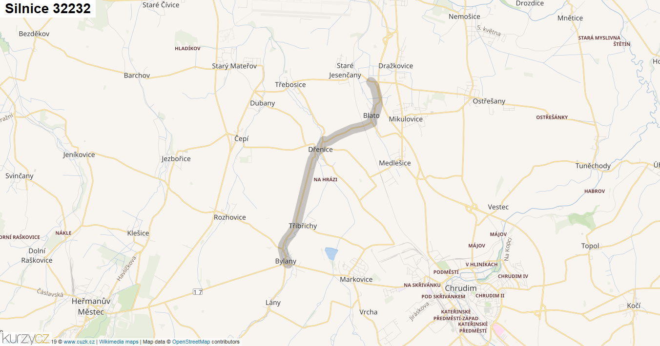Silnice 32232 - mapa Silnice 32232