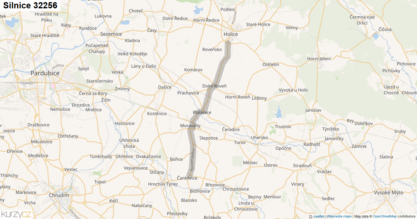 Silnice 32256 - mapa Silnice 32256
