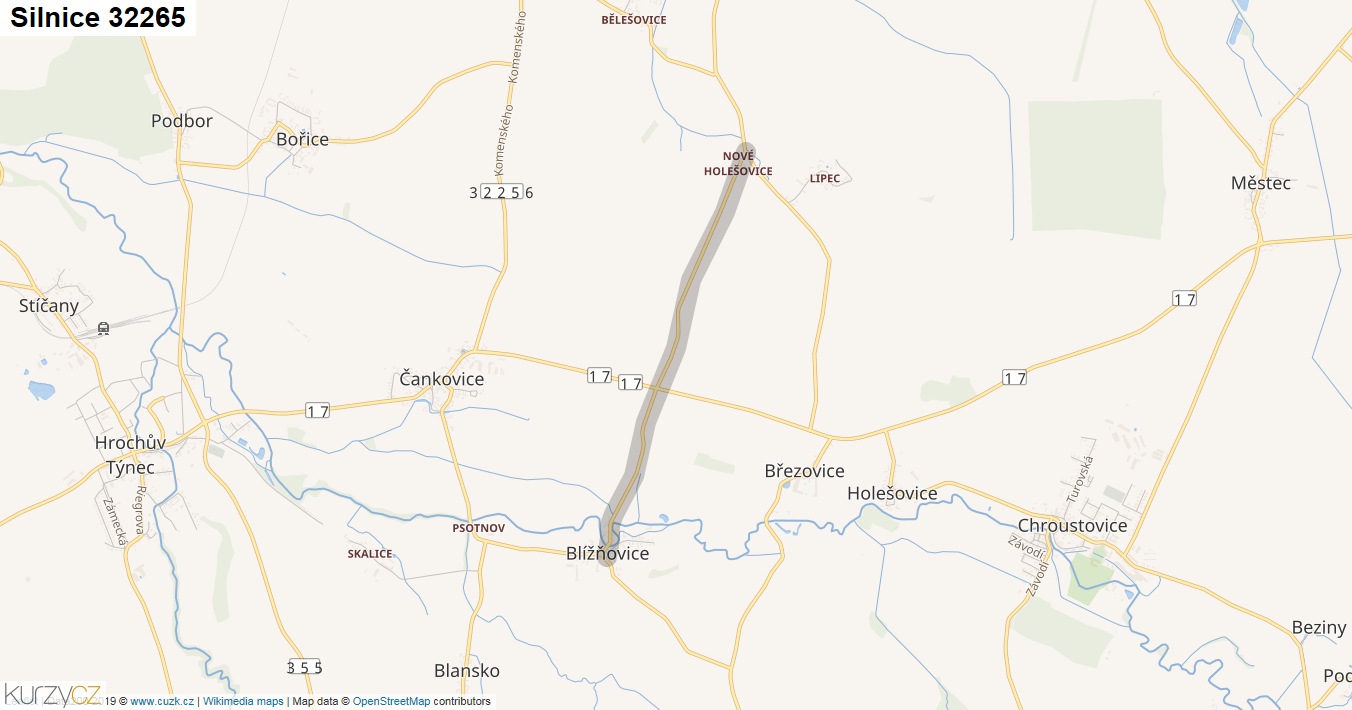 Silnice 32265 - mapa Silnice 32265