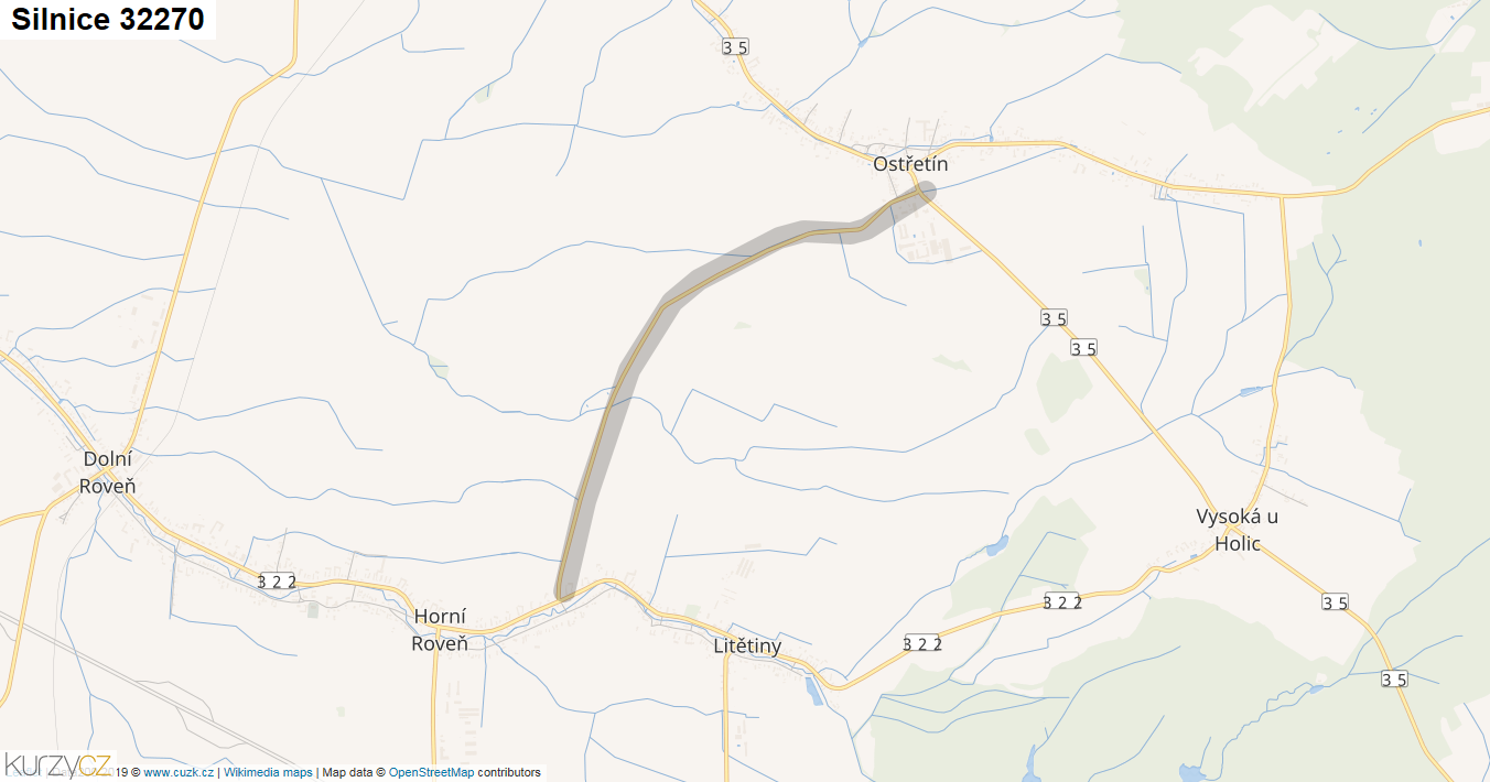 Silnice 32270 - mapa Silnice 32270