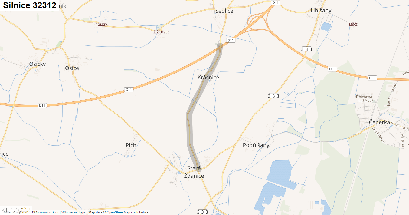 Silnice 32312 - mapa Silnice 32312