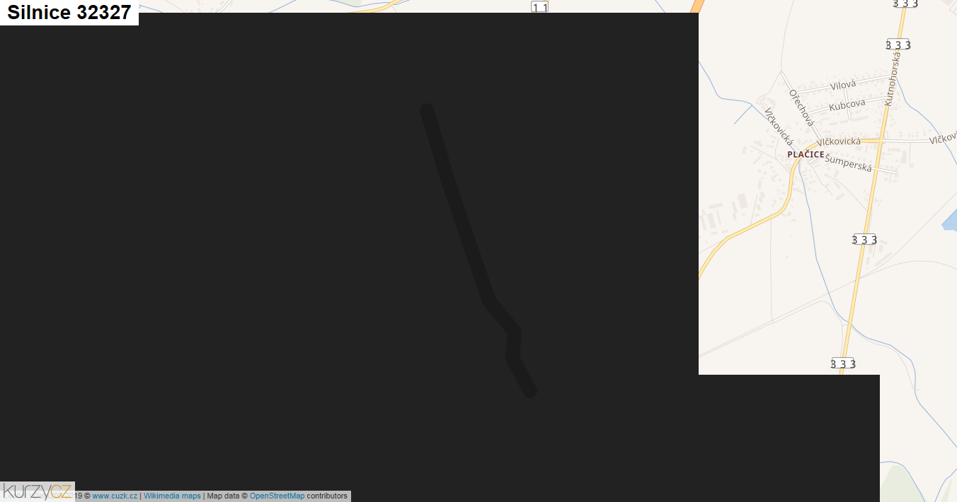Silnice 32327 - mapa Silnice 32327