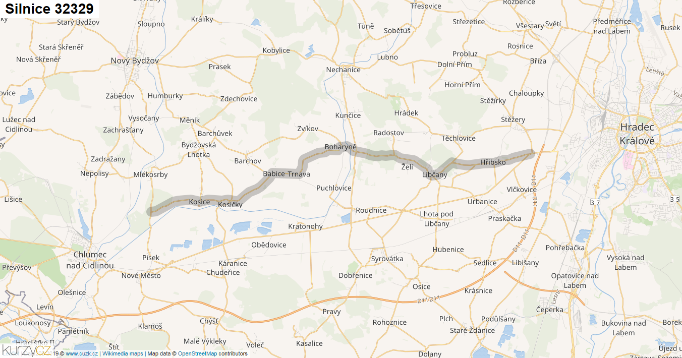 Silnice 32329 - mapa Silnice 32329