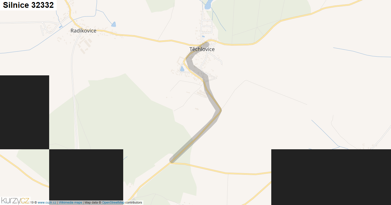 Silnice 32332 - mapa Silnice 32332
