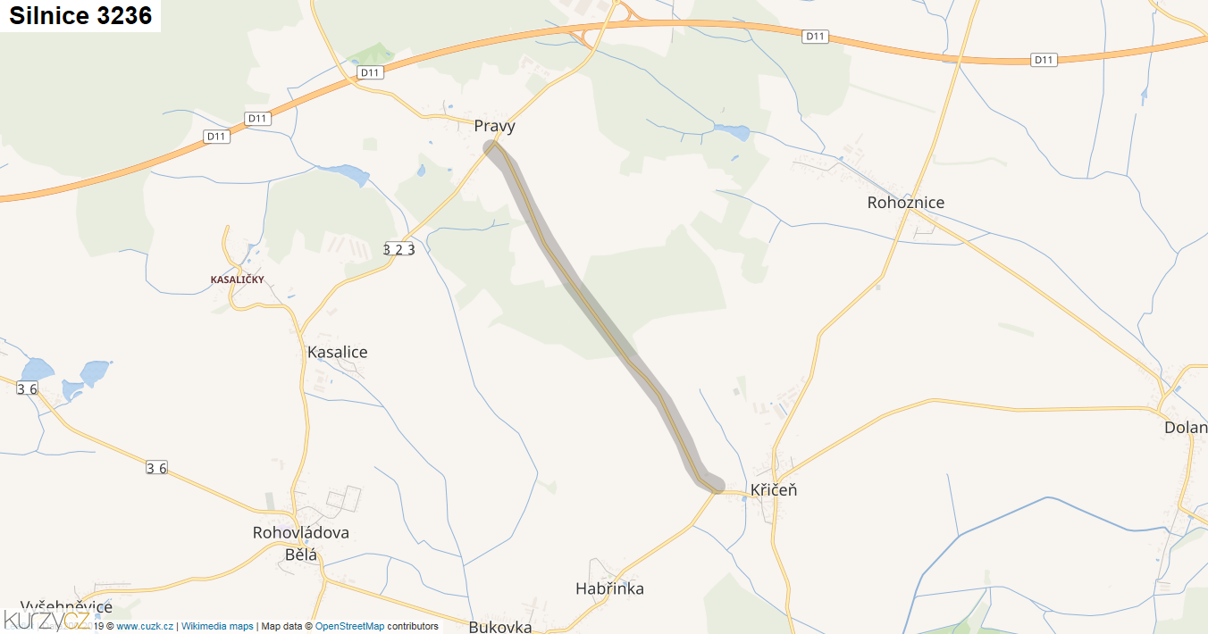 Silnice 3236 - mapa Silnice 3236