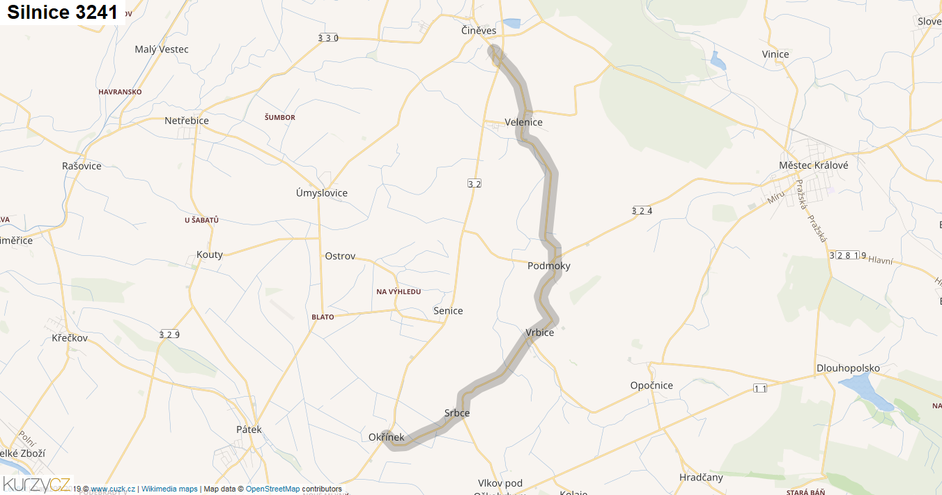 Silnice 3241 - mapa Silnice 3241