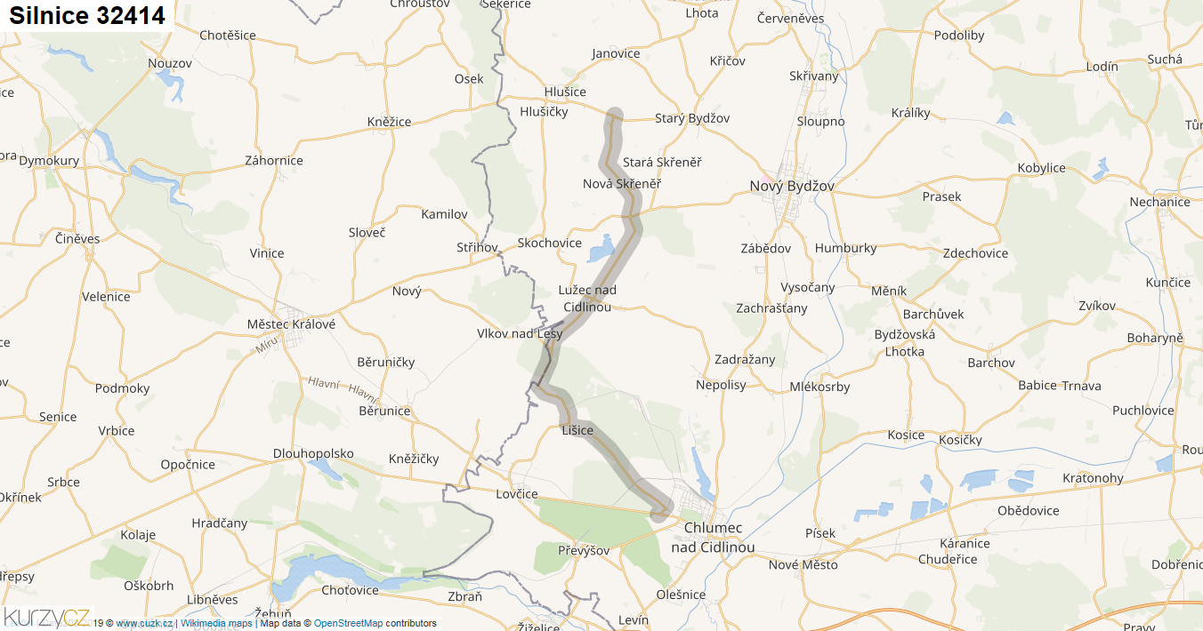 Silnice 32414 - mapa Silnice 32414