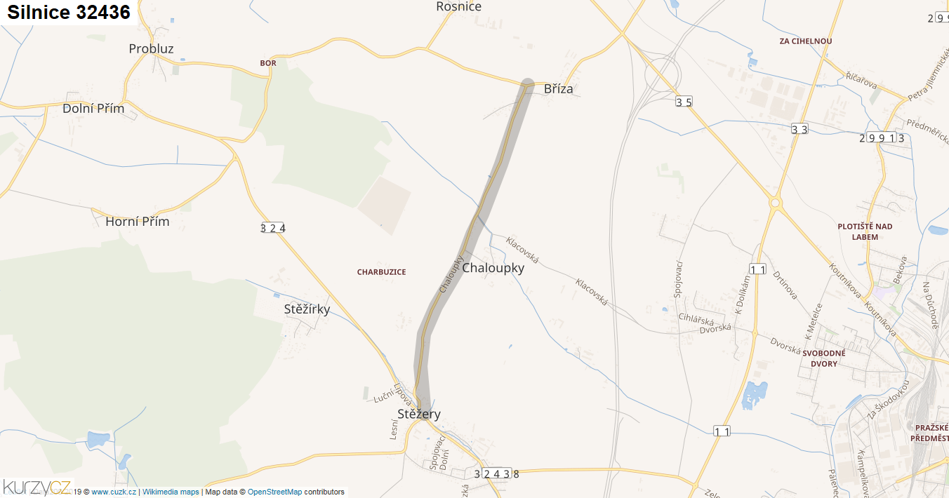 Silnice 32436 - mapa Silnice 32436
