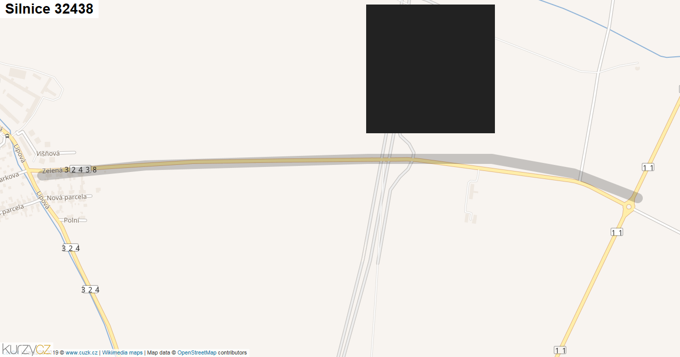 Silnice 32438 - mapa Silnice 32438