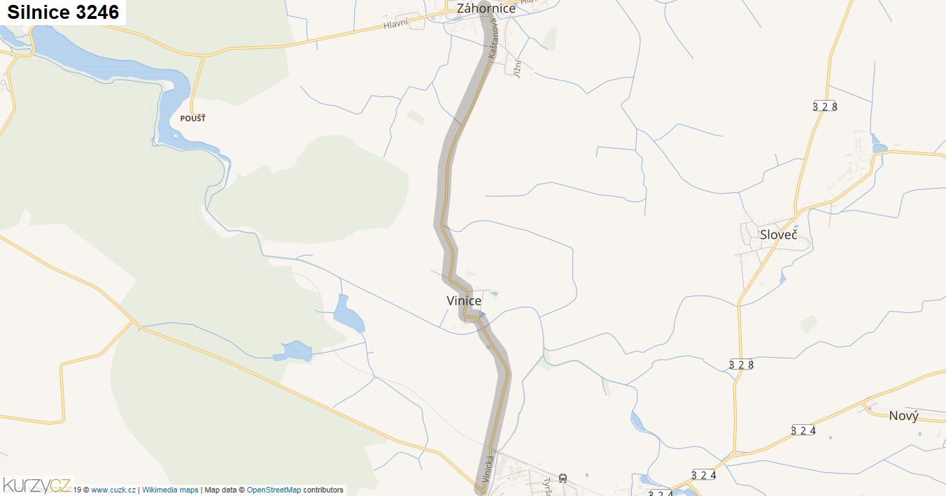 Silnice 3246 - mapa Silnice 3246